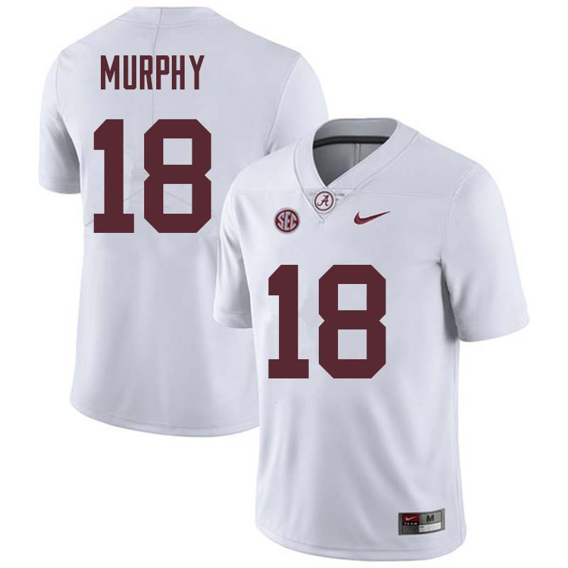 Alabama Crimson Tide Men's Montana Murphy #18 White NCAA Nike Authentic Stitched College Football Jersey SC16Q76ML